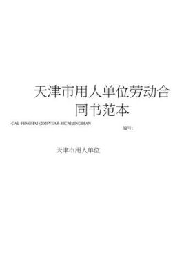 2023年政府编外人员工资规定？天津市用人单位劳动合同书范本下载-图1