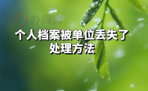 个人档案被单位丢失怎么处理？本人在单位档案丢失怎么办-图2