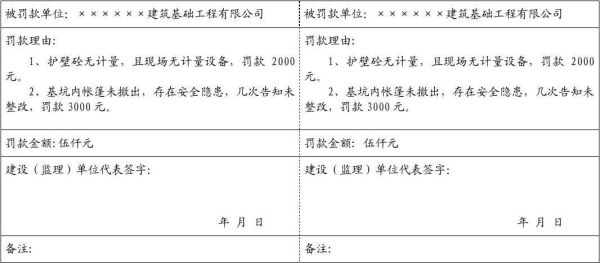 建筑工程质量罚款款单的格式是什么？建设单位给施工单位罚款单-图3